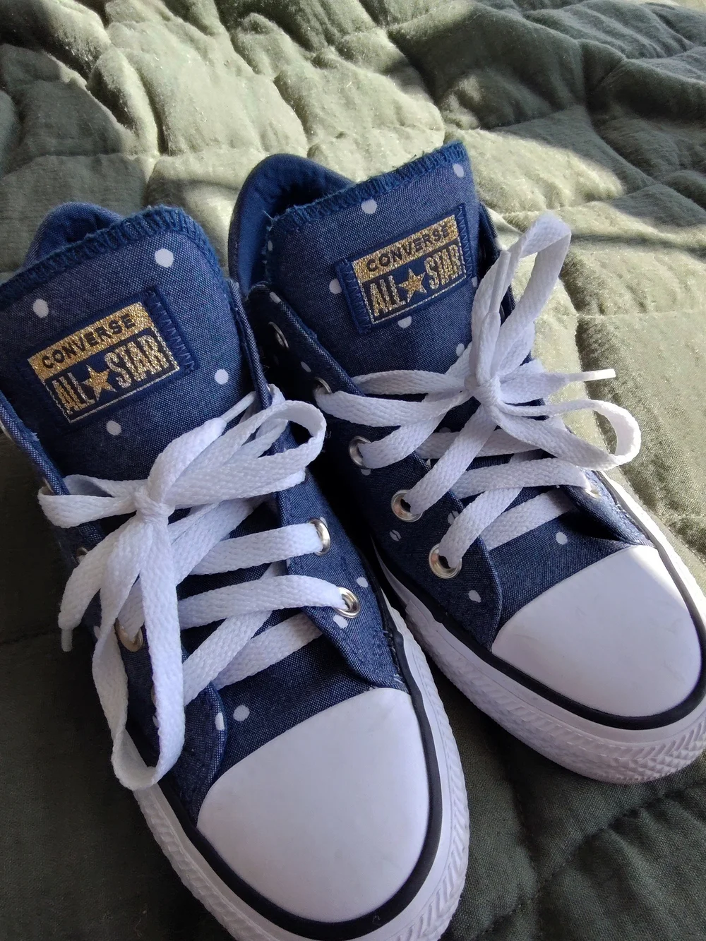 Converse Kids Blue Polka Dot All Star Sneakers